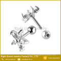 Surgical Steel Flower Petal Cubic Zircon Barbell Tragus Cartilage Body Jewelry